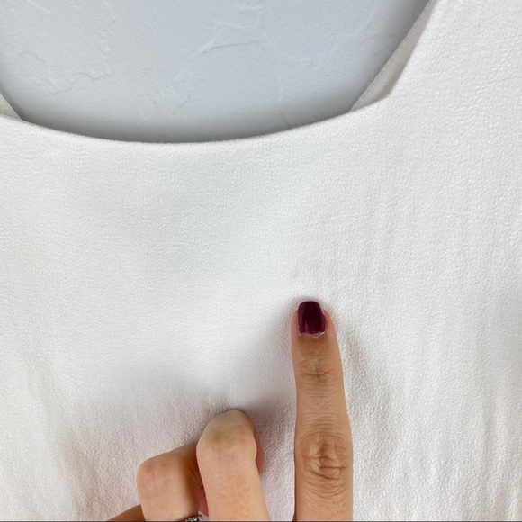 Rebecca Taylor Sleeveless Square Neck Tiered Peplum Blouse in White Size 0 - Picture 2 of 8